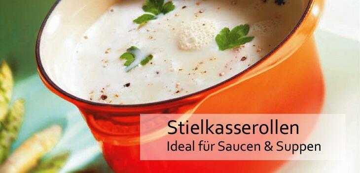 Stielkasserollen - die kleinen, wendigen Töpfe zum Einköcheln von Saucen & Suppen