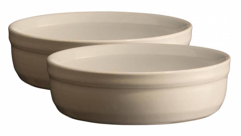 2 Petits Plats à Oreilles Emile Henry – Blanc – Céramique France – Occasion Parfait état