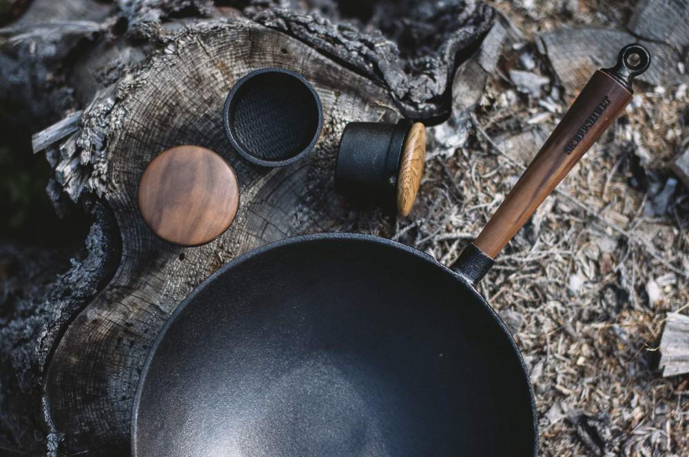 Skeppshult Gusseisenpfanne 28 Cm | Mit Walnuss-Holzgriff, Für Induktion & Alle Herdarten