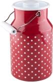 Riess Milchkanne aus Emaille mit Pünktchen in rot