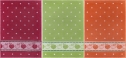 Kracht Jacquard-Küchentuch ÄPFEL aus Halbleinen, 3er Set