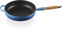 Le Creuset Saut&eacute;pfanne Signature aus Gusseisen mit Holzgriff in azure