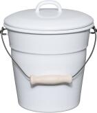 Riess Bioeimer mit Deckel aus Emaille in weiß