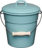 Riess Eimer mit Deckel aus Emaille in nature green - light