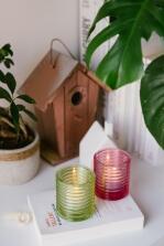 La Rochère Teelichthalter BUZZ, 2er Set in kiwi und himbeere