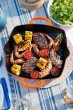 Le Creuset Grillpfanne Signature quadratisch mit 2 Griffen in ofenrot