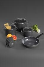 Riess Geschirr-Set aus Emaille, 5-tlg. in dark grey