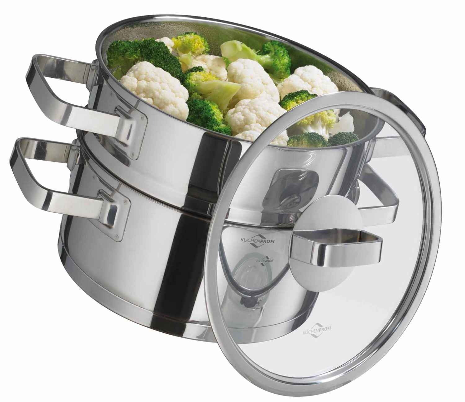KÜCHENPROFI SAN REMO Kochtopf Mit Pastaeinsatz – 7 Liter, 7,0 L, Mit Innenskala, Für Alle Herdarten (inkl. Induktion) – Robust, Vielseitig, Inkl. Glasdeckel Allrounder Für Große Portionen