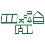 Städter Kunststoff-Ausstecher-Form Hexenhaus / Lebkuchenhaus 15 x 19 x 21 cm Grün Set, 7-teilig