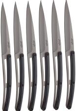 deejo Tafelmesser Serrated, Ebenholz / Titan Grau, 6 Stk.