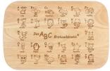 Kostbar Brotzeitbrett ABC aus Gummibaum-Holz