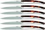 deejo Steakmesser, Schildpattoptik bernsteinfarben, 6 Stk.