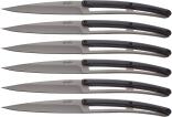 deejo Tafelmesser Serrated, Ebenholz / Titan Grau, 6 Stk.