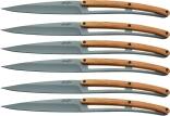 deejo Tafelmesser Serrated, Olivenholz / Titan Grau, 6 Stk.