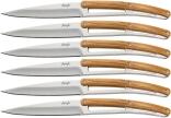 deejo Tafelmesser Serrated, Olivenholz / Hochglanz, 6 Stk.