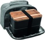 Akinod Bento und Lunchbag 11h58 in grau meliert