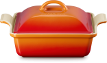 Le Creuset Auflaufform Tradition quadratisch mit Deckel in ofenrot