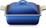 Le Creuset Auflaufform Tradition quadratisch mit Deckel in azure