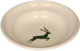 Riess Teller aus Emaille, tief mit Hirsch in grün
