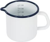 Kockums Sauciere mit Skala aus Emaille, weiß / blau