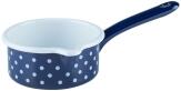 Riess Stielkasserolle aus Emaille mit Pünktchen in blau