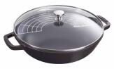 Staub Wok aus Gusseisen in schwarz, klein