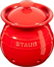 Staub Knoblauch Vorratstopf in kirschrot
