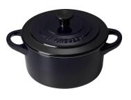 Le Creuset Mini Cocotte in schwarz glänzend