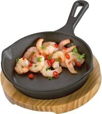 K&uuml;chenprofi Servierpfanne mit Stielgriff und Holzbrett