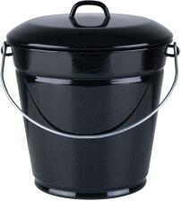 Riess Eimer aus Emaille in schwarz