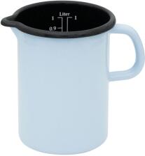 Riess K&uuml;chenma&szlig; aus Emaille in hellblau/schwarz