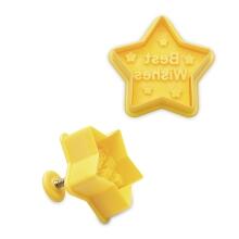 Städter Kunststoff-Ausstecher-Form Stern Ø 4,5 cm Gelb Best Wishes