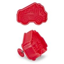 Städter Kunststoff-Ausstecher-Form Feuerwehrauto 6,5 cm Rot