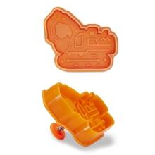 Städter Kunststoff-Ausstecher-Form Bagger 7,5 cm Orange