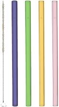 Leonardo Glastrinkhalme CIAO 4 Stück sortiert 15 cm farbig + Reinigungsbürste