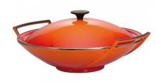 Le Creuset Wok aus Gusseisen in ofenrot