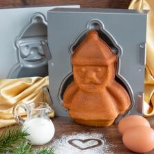 St&auml;dter Backform Santa Claus 19 x 21 x 12 cm Silber 3D-Backform 1.000 ml