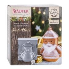 St&auml;dter Backform Santa Claus 19 x 21 x 12 cm Silber 3D-Backform 1.000 ml