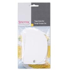 St&auml;dter Backhelfer Teigschaber 11&ndash;12,5 cm Wei&szlig; Set, 3-teilig