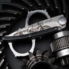 deejo Taschenmesser 37g, Ebenholz / Café Racer