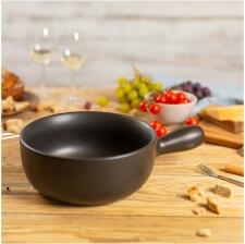 Kuhn Rikon Caquelon Classic, matt in schwarz, 23 cm