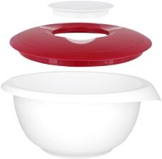 Westmark R&uuml;hrsch&uuml;ssel mit zweigeteiltem Deckel in dunkelrot