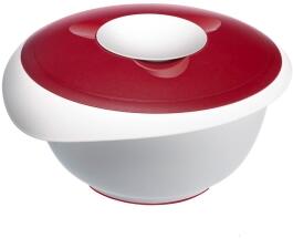 Westmark R&uuml;hrsch&uuml;ssel mit zweigeteiltem Deckel in dunkelrot