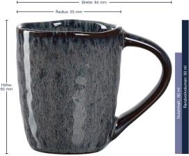 Leonardo Espressotasse MATERA 90 ml anthrazit, 4er-Set