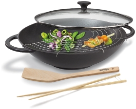 K&uuml;chenprofi Wok Set Provence in schwarz