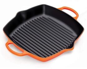 Le Creuset Grillpfanne Signature quadratisch mit 2 Griffen in ofenrot