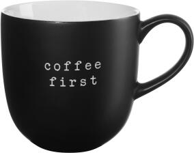 ASA Henkelbecher coffee first hey! in schwarz matt