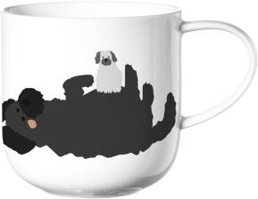 ASA Henkelbecher Fluffy Dogs coppa in wei&szlig; gl&auml;nzend