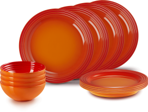 Le Creuset Geschirrset, 12-teilig in ofenrot