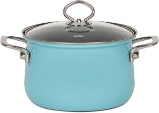 Riess Geschirr-Set aus Emaille, 5-tlg. in kristallblau